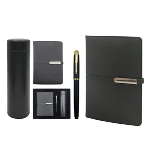 2026 Custom Long Silver Buckle A5 Journals PU Leather Business Notebook Gift Set With Pen