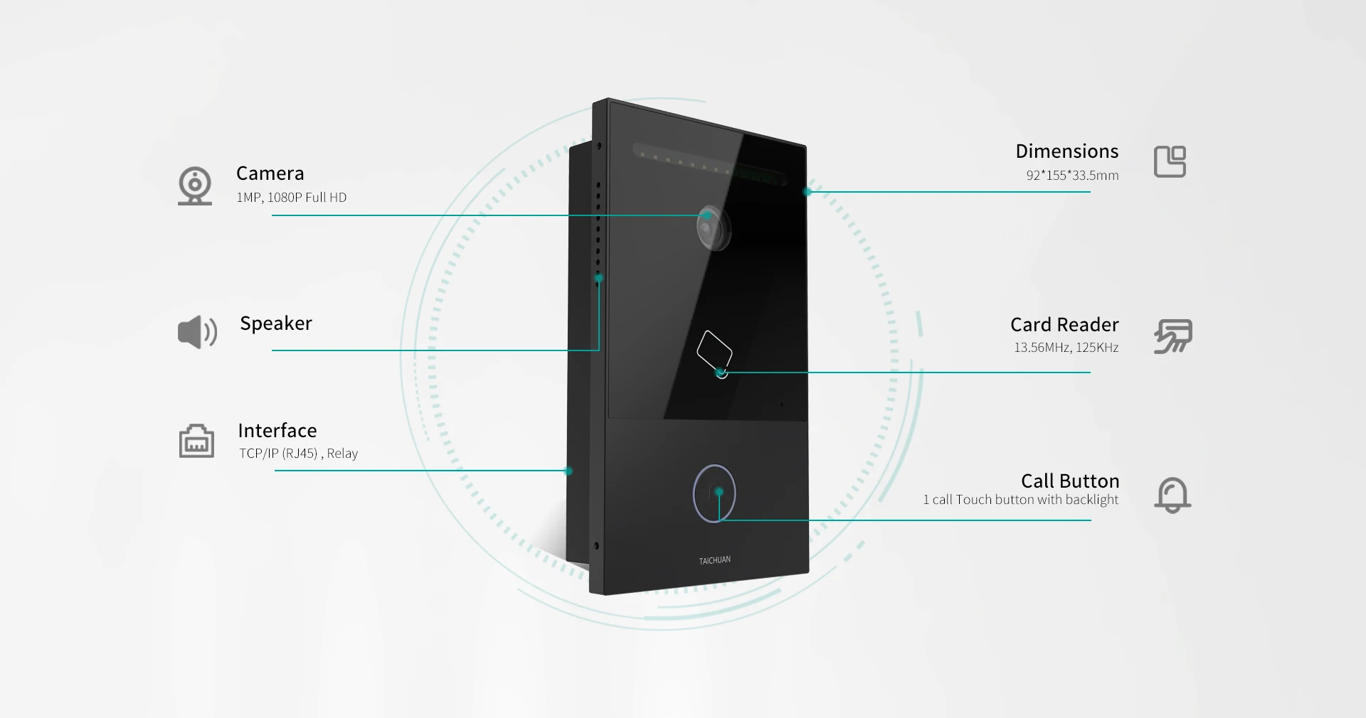 WiFi Video Door Phone System with Night Vision Camera Metal Ring Doorbell Intercom IR 2-Way Intercom IP/tcp Video Doorbell Unit