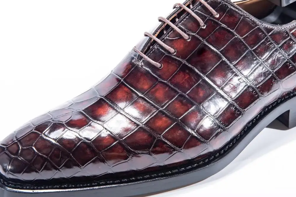 Goodyear Welt Custom Alligator Skin Dress Shoes for Men