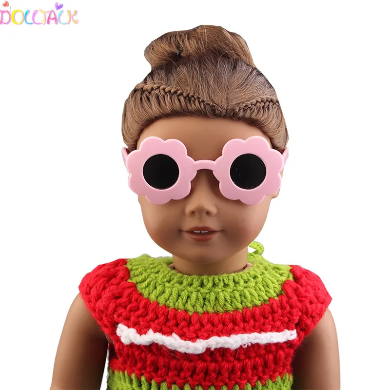 Amazon Горячая Американский 18 дюймов BJD кукла розовый цветок формы солнцезащитные очки с изящным «кукольным» Аксессуары