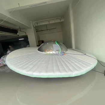 Customized Inflatable Led Lighting Inflatable UFO Hanging Flying Saucer Balloon for Stage Performance Props