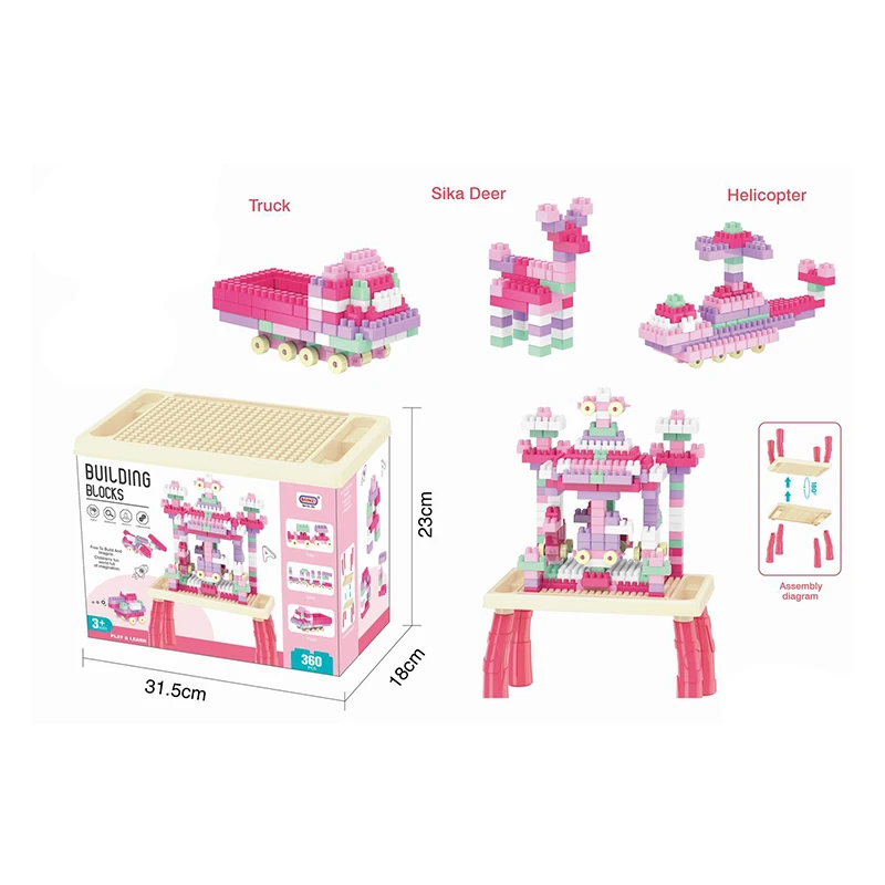 160pcs Diy Educational  Building Block Table Toy for Kids