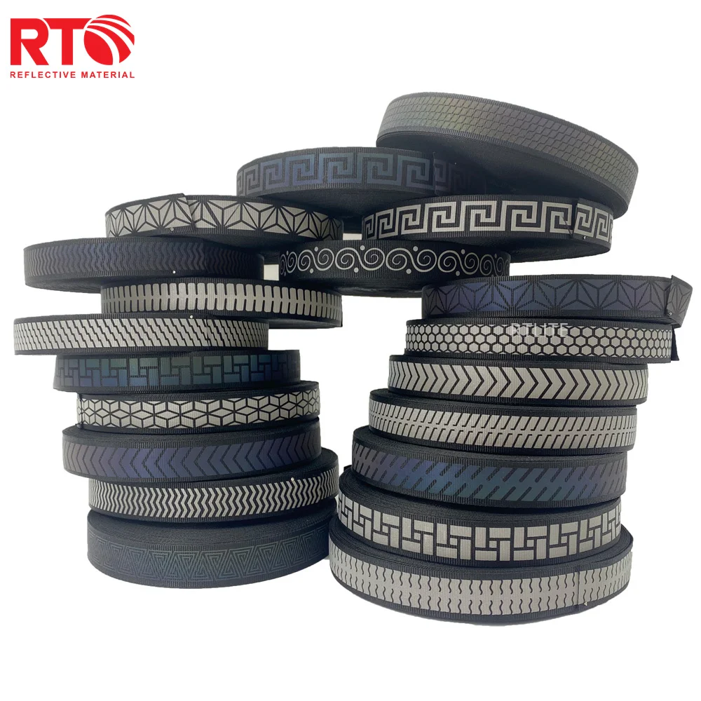 1 Inch Width Polyester Reflective Ribbon Silver Reflective Fabric Sewing Reflective Webbing supplier