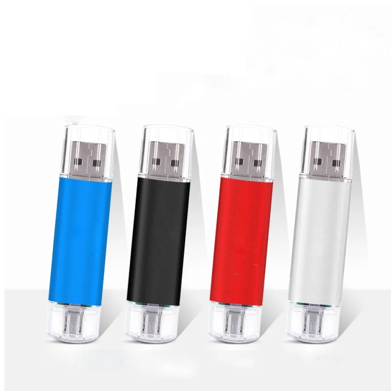 Пользовательские Usb флешки 2 в 1 16 ГБ 32 ГБ 64 Гб Otg Usb флэш-накопитель