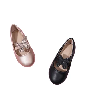 New Arrival Fashion Soft-soled Children Princess Shoes Sequin Bowknot Decorate Non-slip Flat Lightweight Spring Summer