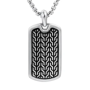 TIZTI Fashion Pendant Custom Men's Stainless Steel with Cable Design Pendant Necklace