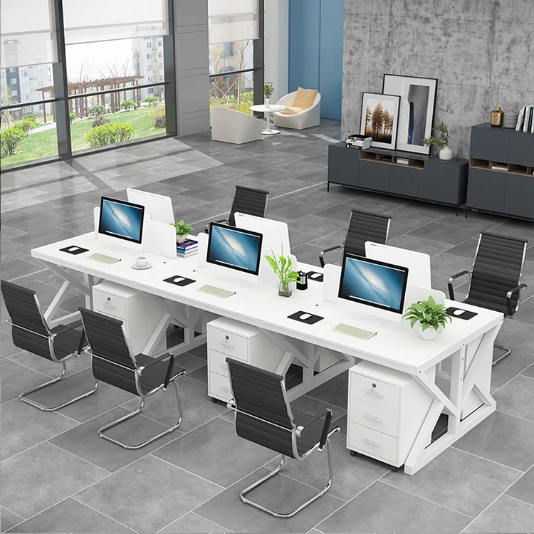 Modern Office Furniture Staff Workstation Open Mfc Modular 2 4 6 Person 