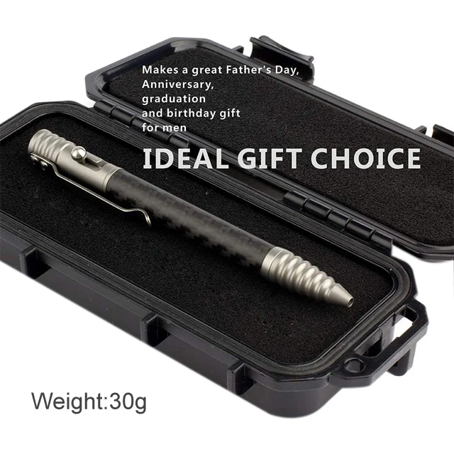 Tactical Pen With Titanium Alloy And Carbon Fiber Body Silicon Oxide Tip For Breaking Glass