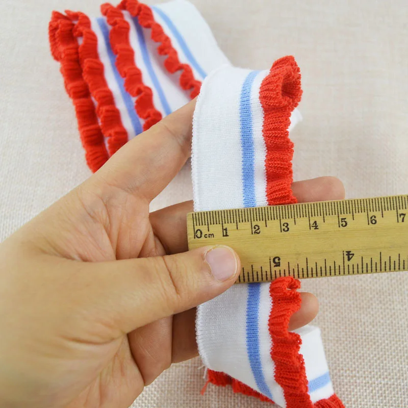 
Футболка с круглым вырезом, гофрированные ребристые манжеты, ткань для украшения одежды «сделай сам» 