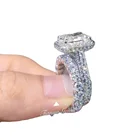 Tianyu fine craftmentship custom 18k Real white gold IGI 3.5ct H /VS2 Radiant cut lab diamond halo ring set