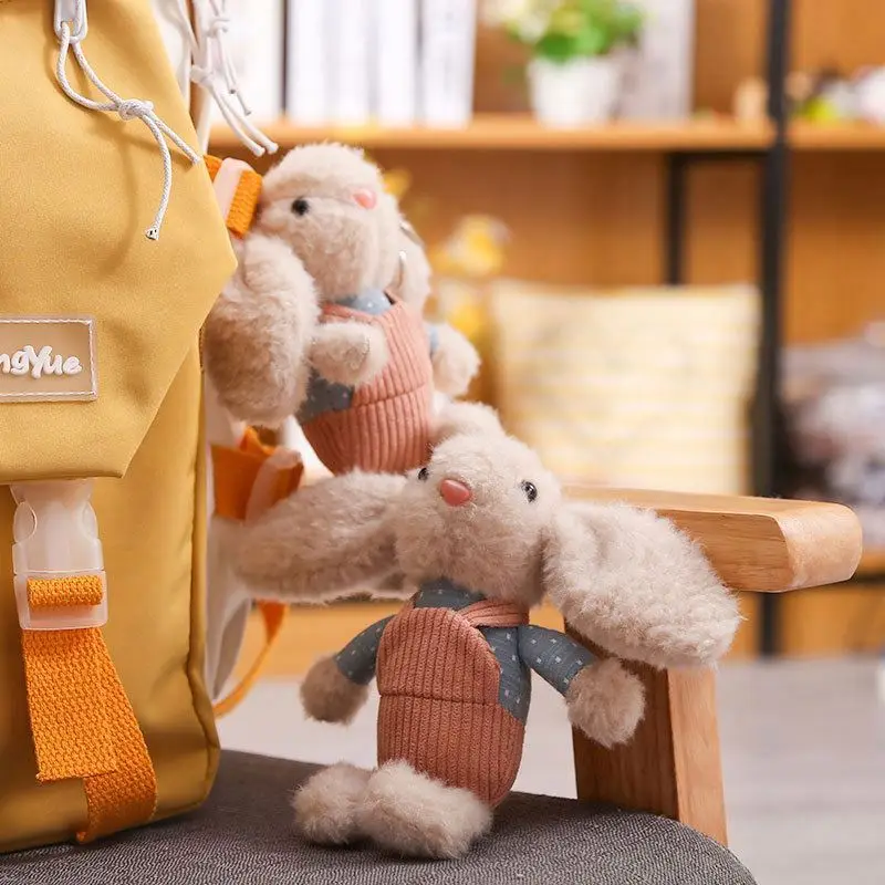 Portachiavi Peluche Coniglietto Soffice Con Pompon E Ciondolo Farfalla - Morbido Portachiavi Per Borsa, Zaino E Chiavi Auto - Regalo Carino Per Lei E Bambine