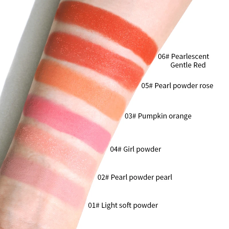 Новое поступление 6 цветов сердца Румяна Палитра частная марка косметика для лица с высоким пигментом оптовая продажа водостойких одиночных