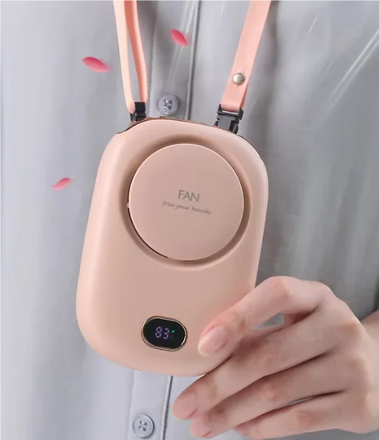 New Style Hot Sale Hands Free Rechargeable Fan Mini Portable Wearable Fans 3 Speed USB Hanging Clip Fan Suitable for Summer