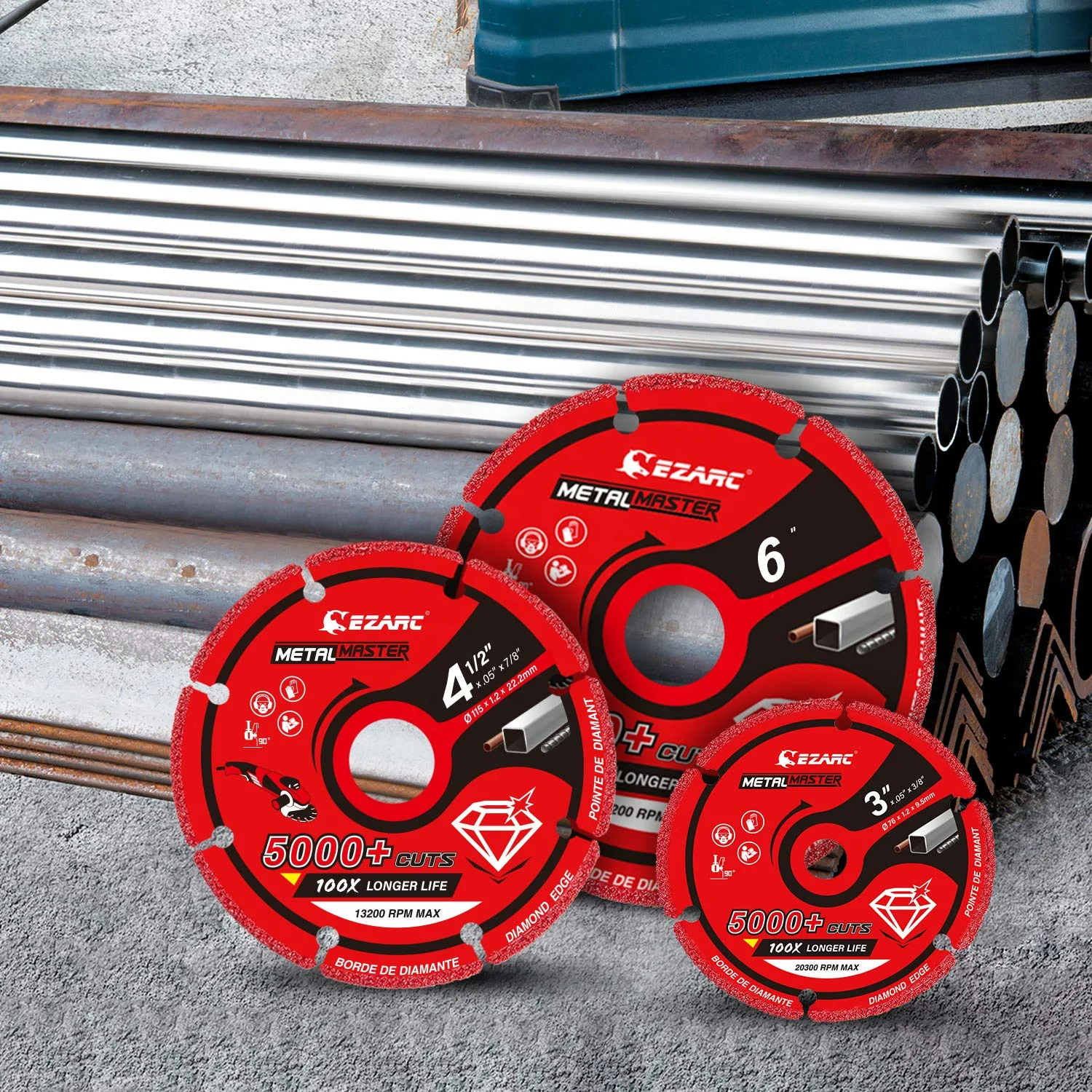 Rebar Cutting Wheel TOLESA Diamond Cutting Wheels 4.5-inch - 3 Pack Metal Cutting Discs For Steel, Iron & Rebar Angle Grinder Blade - View #8