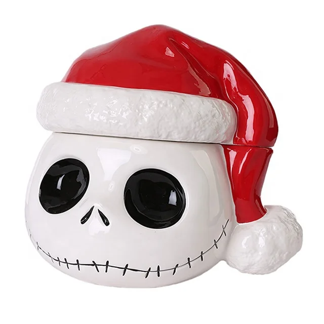 Récipients de Noël personnalisés et en gros, faits main en céramique, certifiés LFGB, avec impression typographique « Nightmare », accessoires de décoration intérieure pour enfants, bonbons