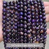 1A Perline di pietra occhi di tigre viola colorate