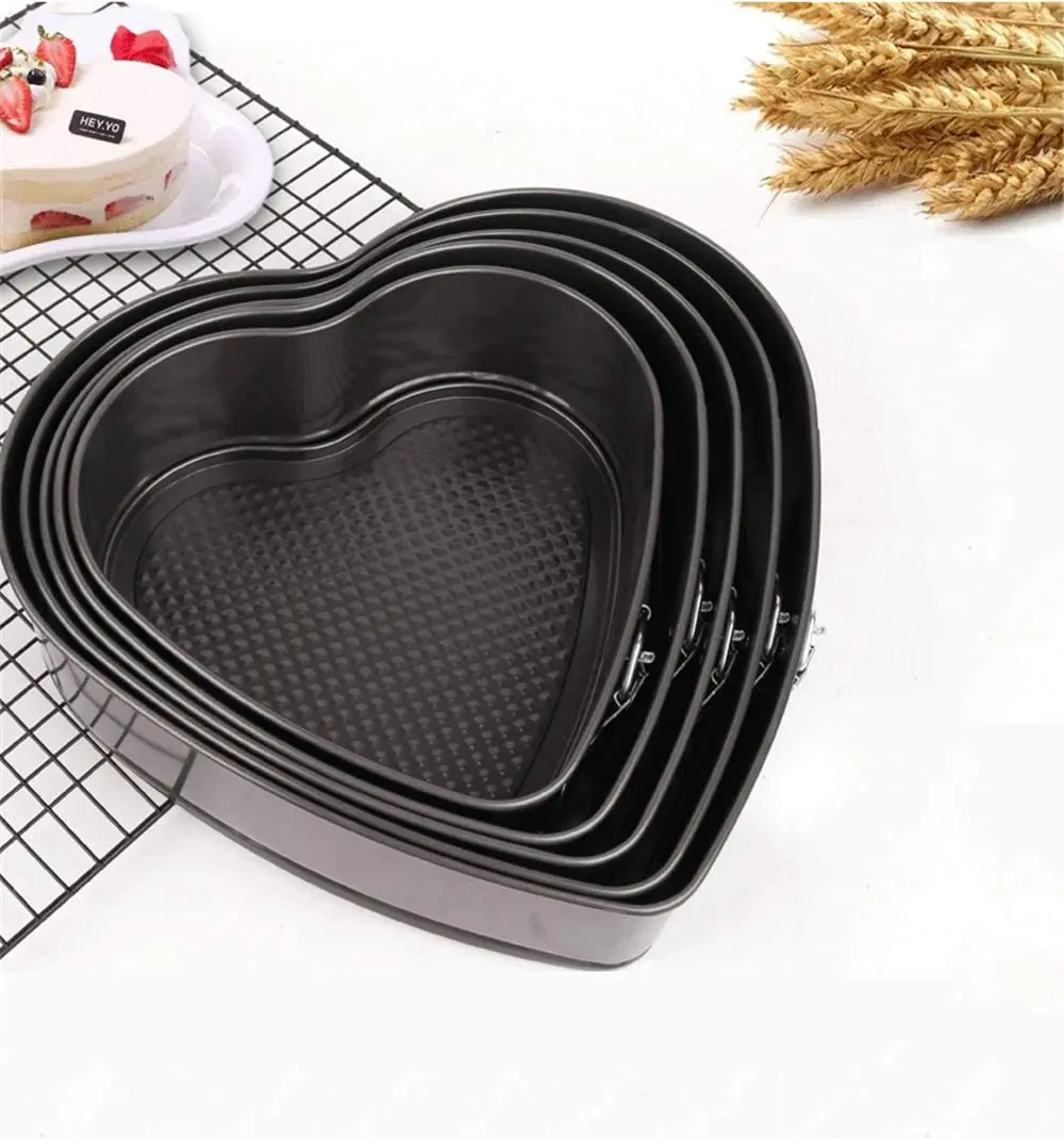 Bakeware Heart Shaped Springform Cake Pan with Removable Bottom Baking Mold For DIY Dessert Love Round Heart Square Shape