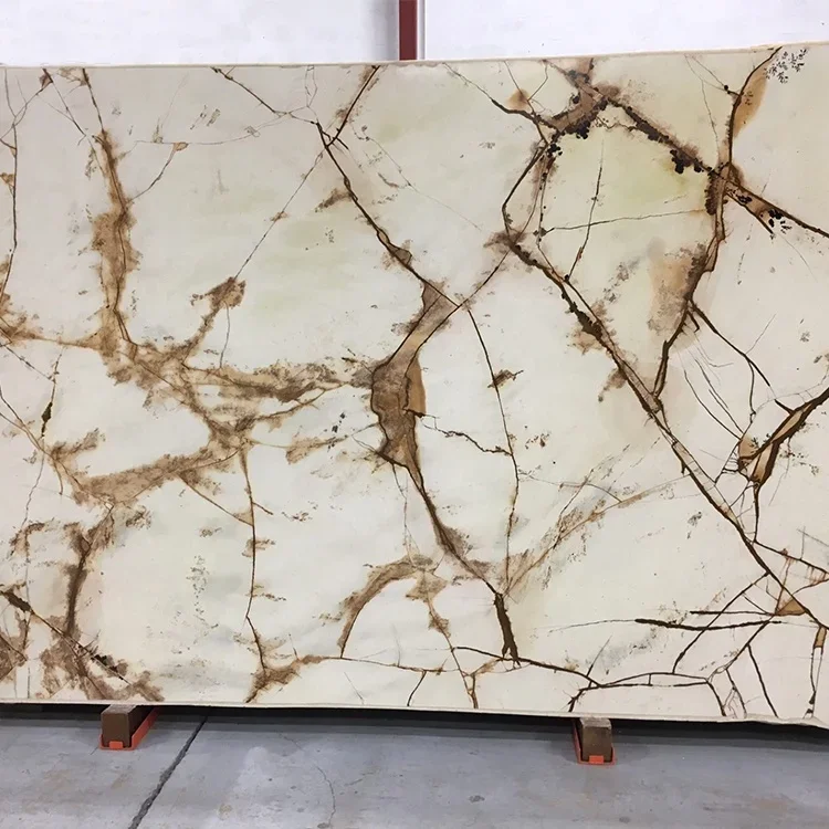 고급 이국적 석재 팔로미노 베이지 대리석 슬래브 — 주방 아일랜드 상판 및 조리대용