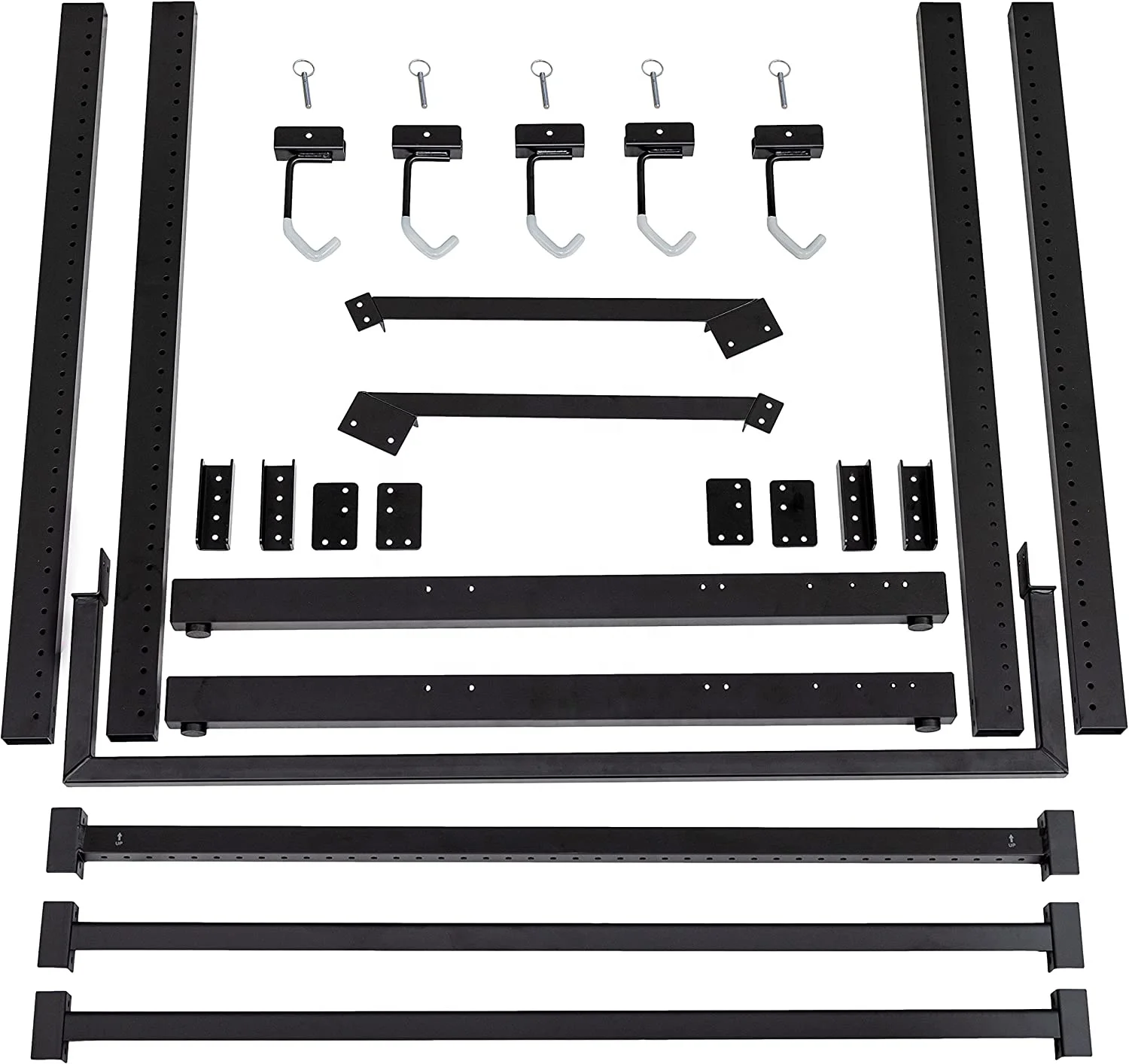 Support De Rangement Vertical Pour 5 Vélos En Métal - Pied Noir - Capacité 70kg - Dimensions 147x57x110 Cm