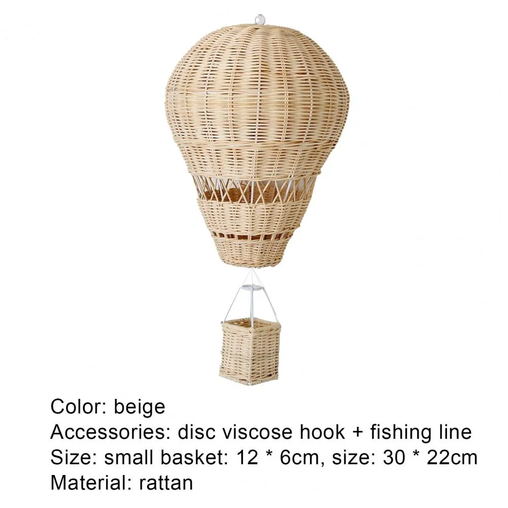 Handcraft Hot Air Balloon Natural Wicker Rattan Handcraft For Kid Room ...