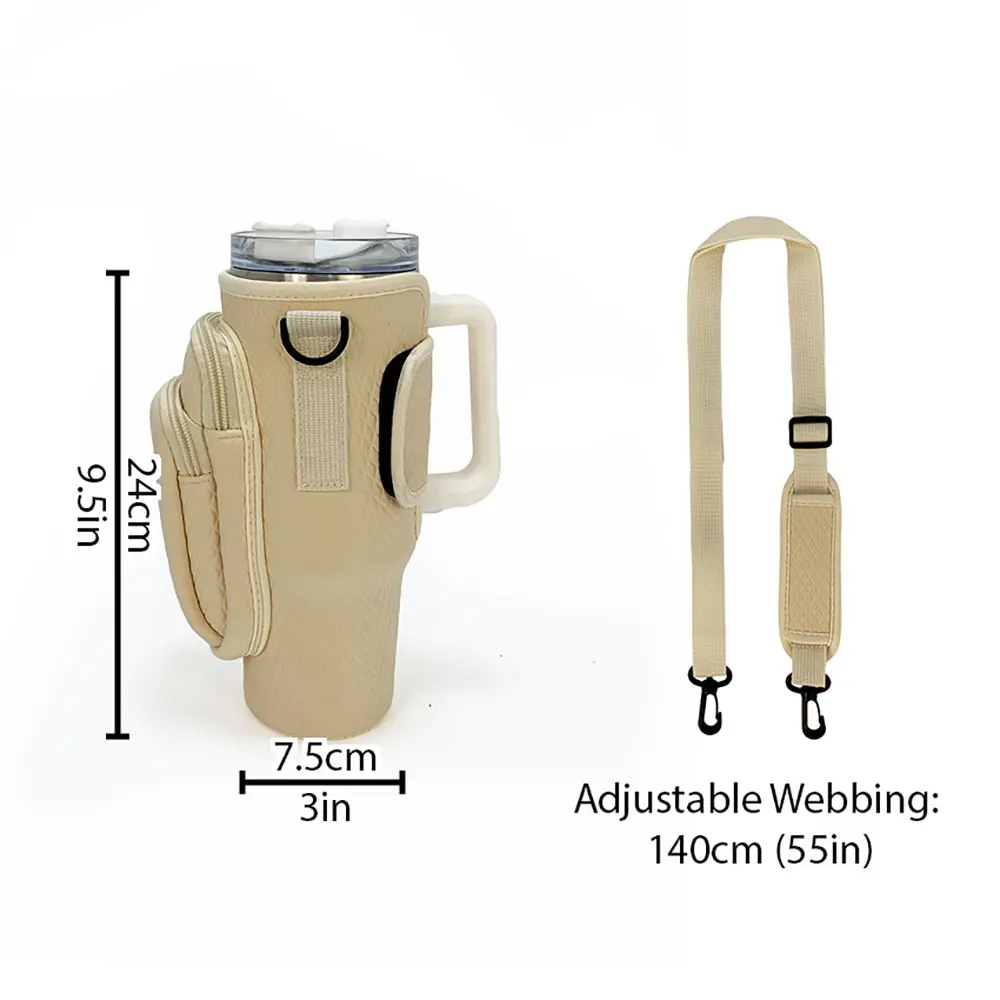 Adjustable Strap Travel Sleeve Pouch Bag For Stanley Cup 40Oz With Handle 30Oz Tumbler Water Bottle Thermal Case Bt16 Laudtec details