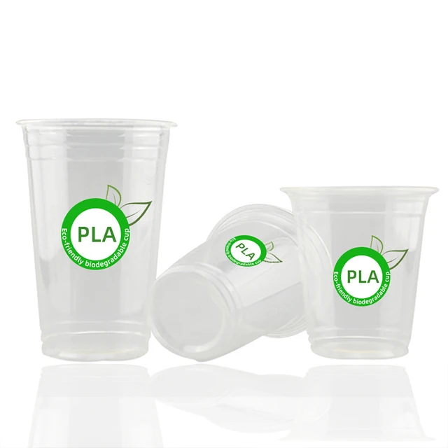 Compostable plastic Pla drink Cup Manufacturer 10oz 12oz 16oz 24oz 32oz Lid Cold Drinking Coffee PLA Cup