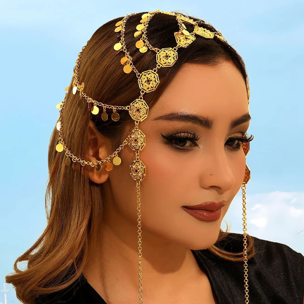 Wholesale Hot Selling Middle East Arabic Head Accessories Jewelry Women  Tassel Design Hair Chain