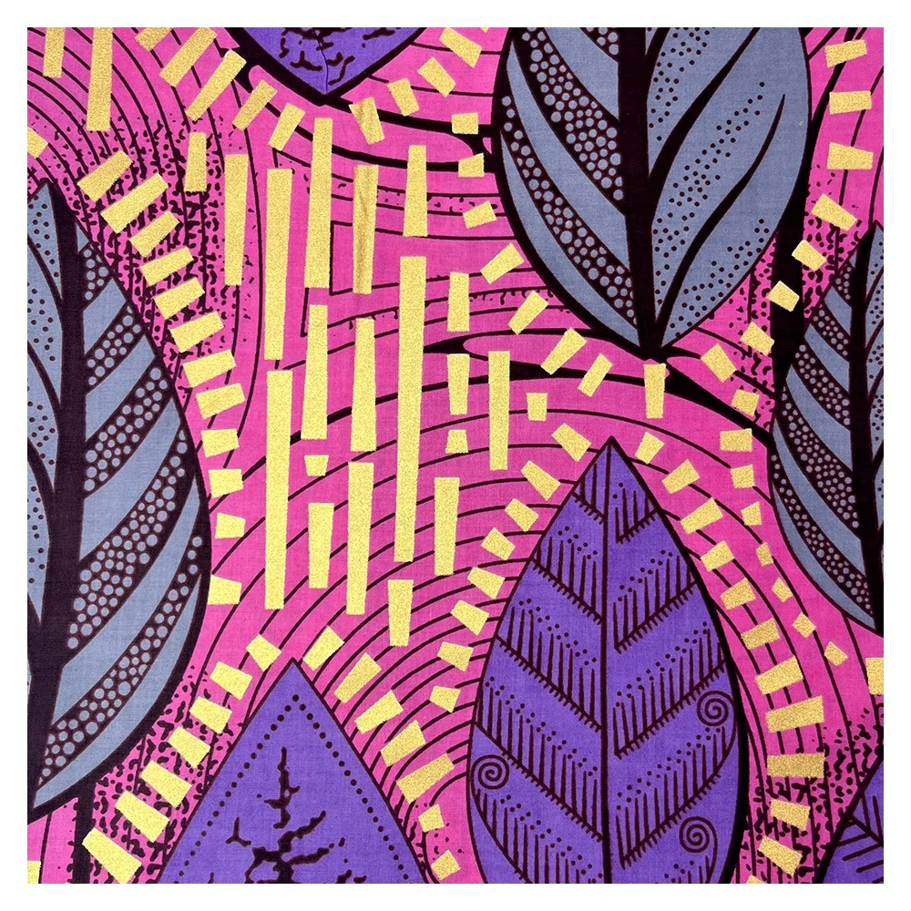 Новейший африканский дизайн восковой Анкары принт 100% хлопок золотой порошок восковая ткань