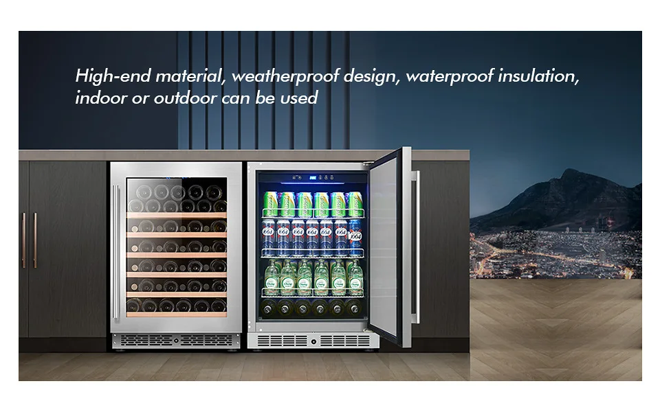 Factory Supply Black Color Beer Beverages Cooler 140L Built in Glass Door Drinks Refrigerator With Lock 7