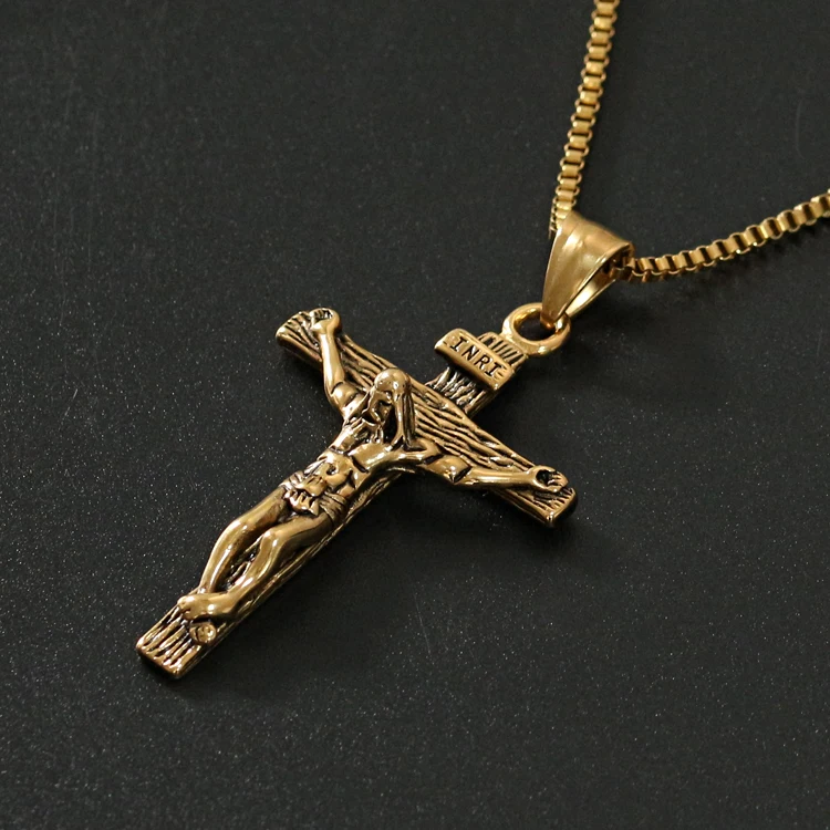 Stainless Steel Antique Cross Crucifix 