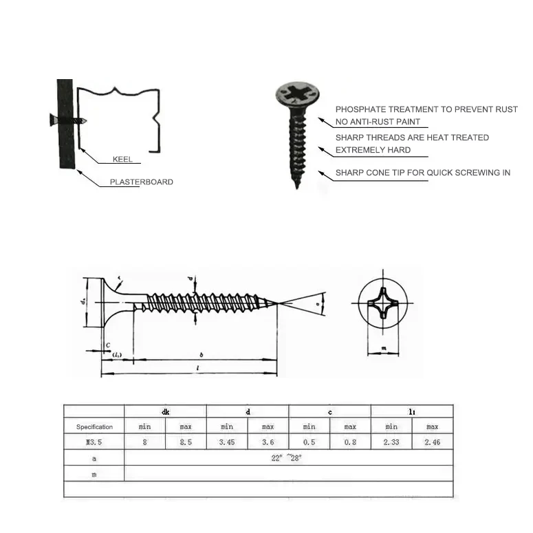 Smart 8mm Phillips Bulge Head Screw Thread Ph2 Drywallscrew Drywall Screws 19x6 35mm 16 Taiwan 8592