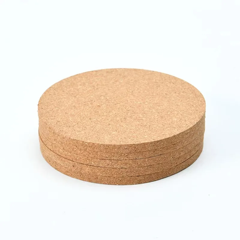 Wholesale Custom 10x10x0.5cm Thin Rounded Edge Cork Coasters Bulk Pads and Glass Protection Pads preview 6