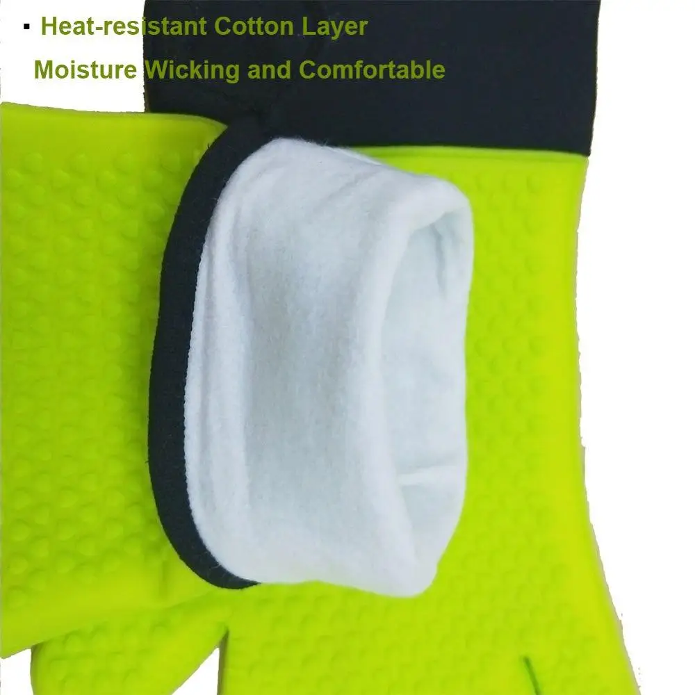 OEM/ODM Long Food Grade Silicone Oven Mitts Durable Heat and Slip Resistant BBQ Grill Glove factory