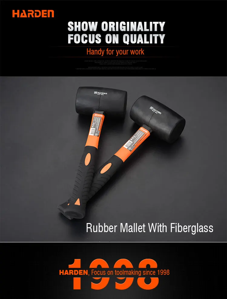 Professional Rubber Mallet with Firbregalss Handle