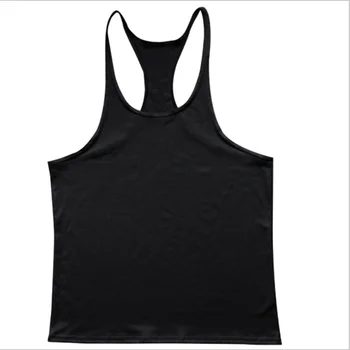 Hot Sale Polyester/Spandex Men Tank Top Bodybuilding Gym Muscle Sleeveless Shirt Solid Tank Top Sport Fitness Singlets