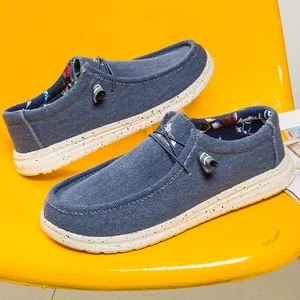 Chaussures Decontractees Wholesale Big Size Casual Loafer Slip-on Men's Fashion Sneakers Canvas Shoes Men