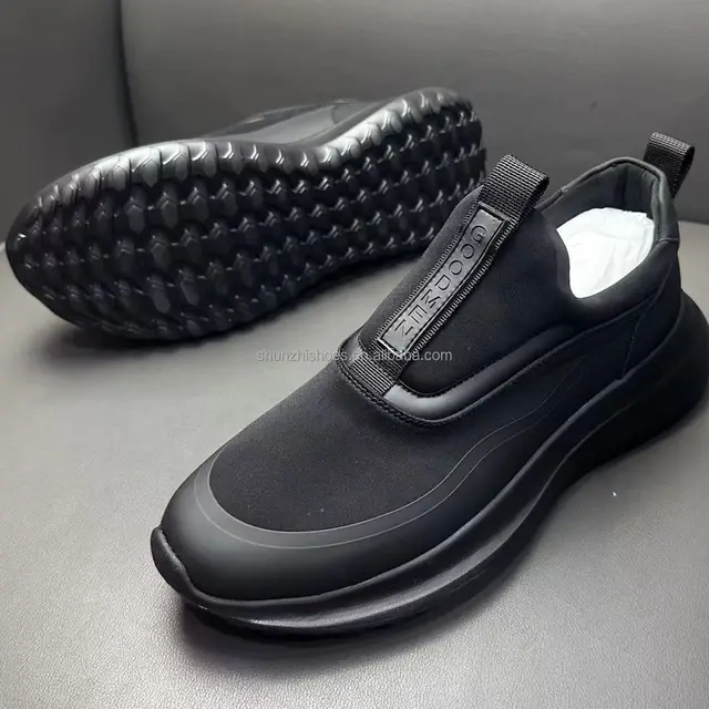 2024  Black Tip Long Distance Running Shoes with PVC Insole and Mesh Lining for Spring Autumn Seasons Men's Casual Sports Shoes