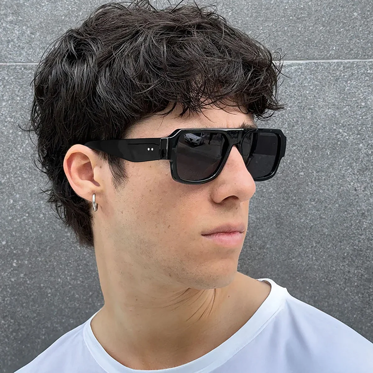 Polycarbonate Rectangular Sunglasses UV400 Protection Retro Frame RTS New Designer Retro Fashion Square Frame Sunglasses UV400  main image 2