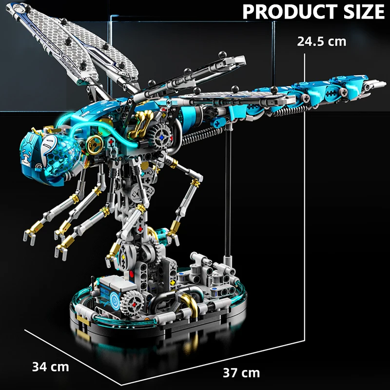 866PCS Mechanical Dragonfly MOC Puzzle Bricks Set