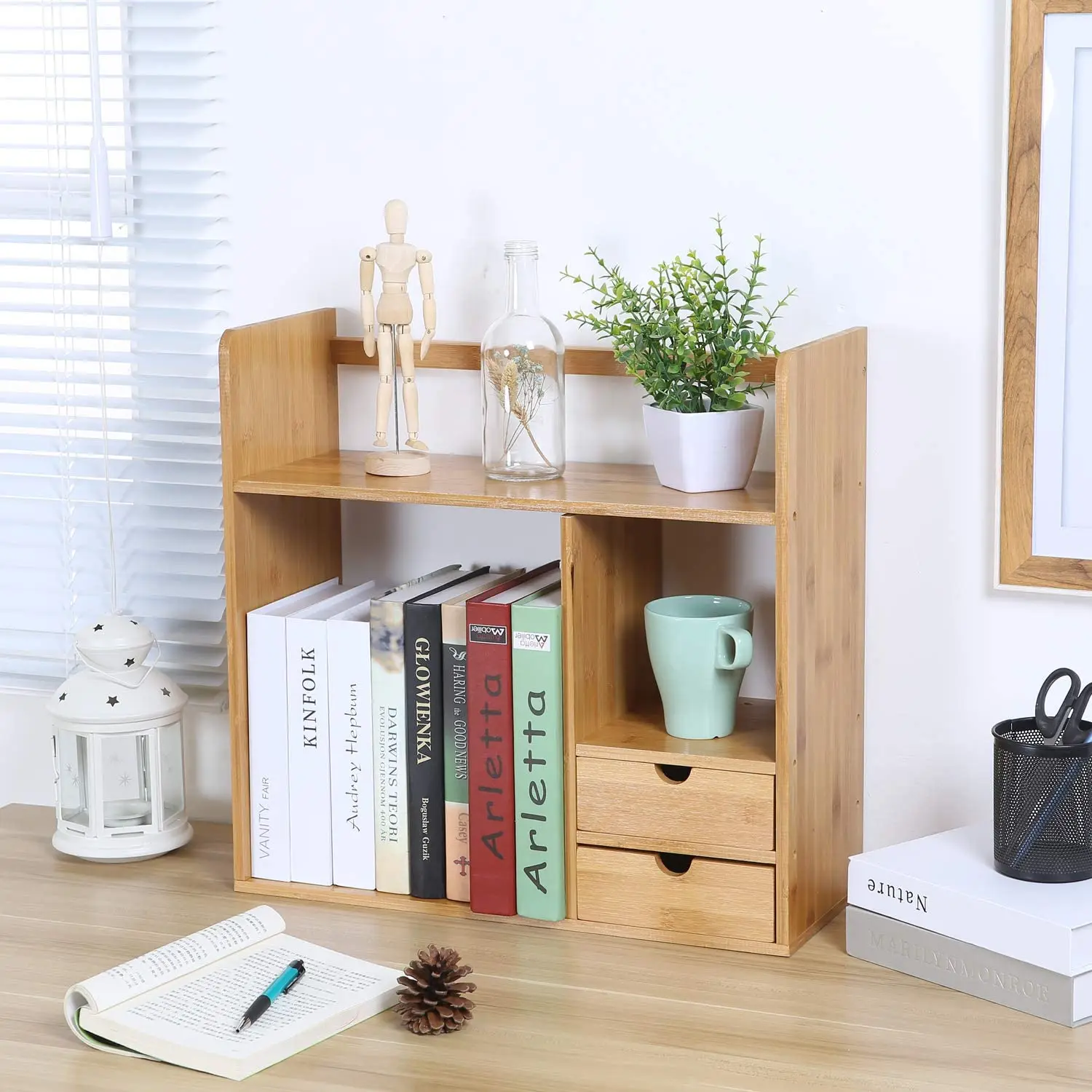 bamboo desktop shelf