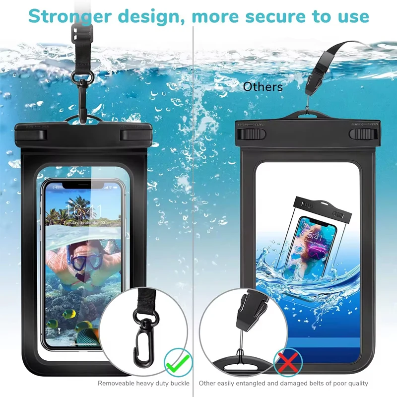 Customized PVC Waterproof Cell Phone Pouch [2-Pack] with Lanyard for ...