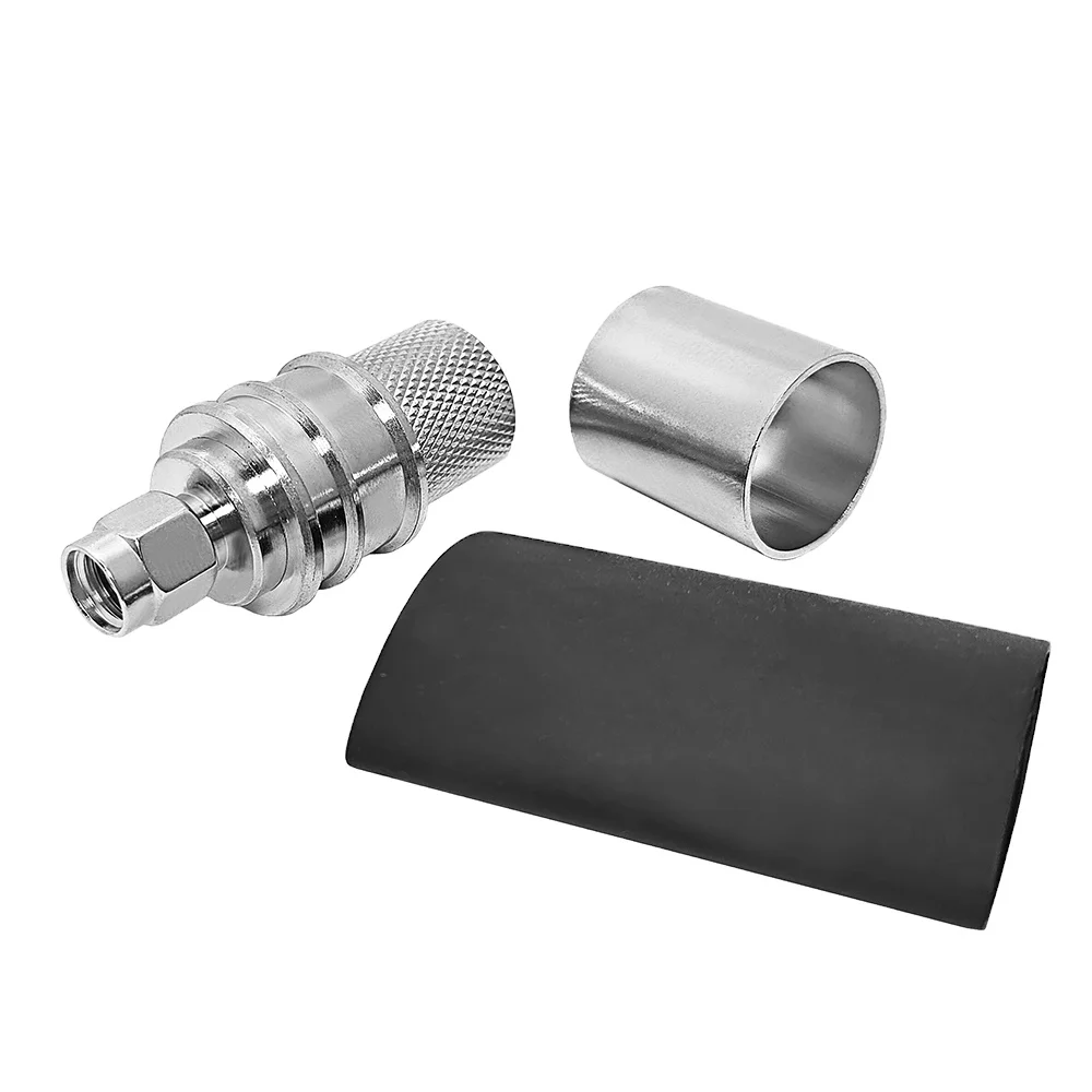 RP SMA Male Plug  Straight Crimp Connector for LMR600 Coaxial CableRF Coaxial Connectors with Reverse Polarity