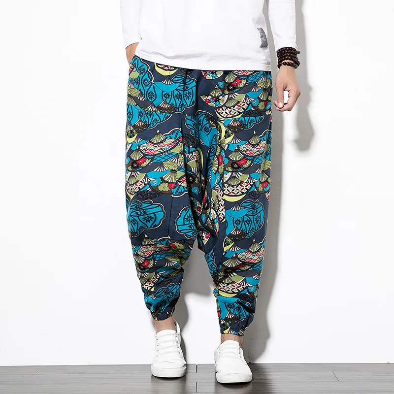 Pantalon Sarouel MY Household - Imprimé Bohème Unisexe - Taille Haute Large - Coton Élastique Pour Yoga, Lounge