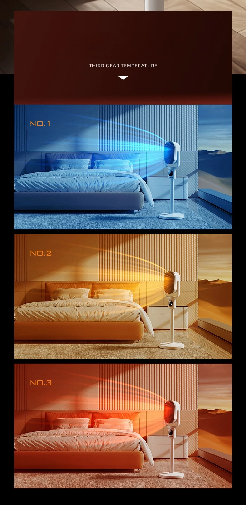 Adjustable Height Heater, Portable, Electric, ABS+Electronics - detail 16