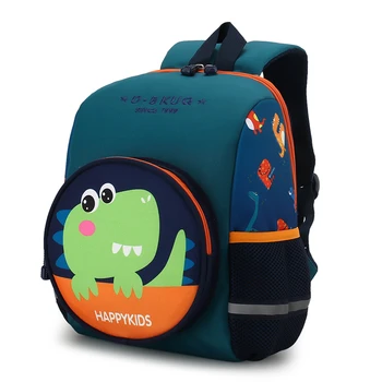 Fashionable Cute Dinosaur Cartoon Backpack for 2-3-5 Years Oxford Material School Bag for Kindergarten Boys and Girls