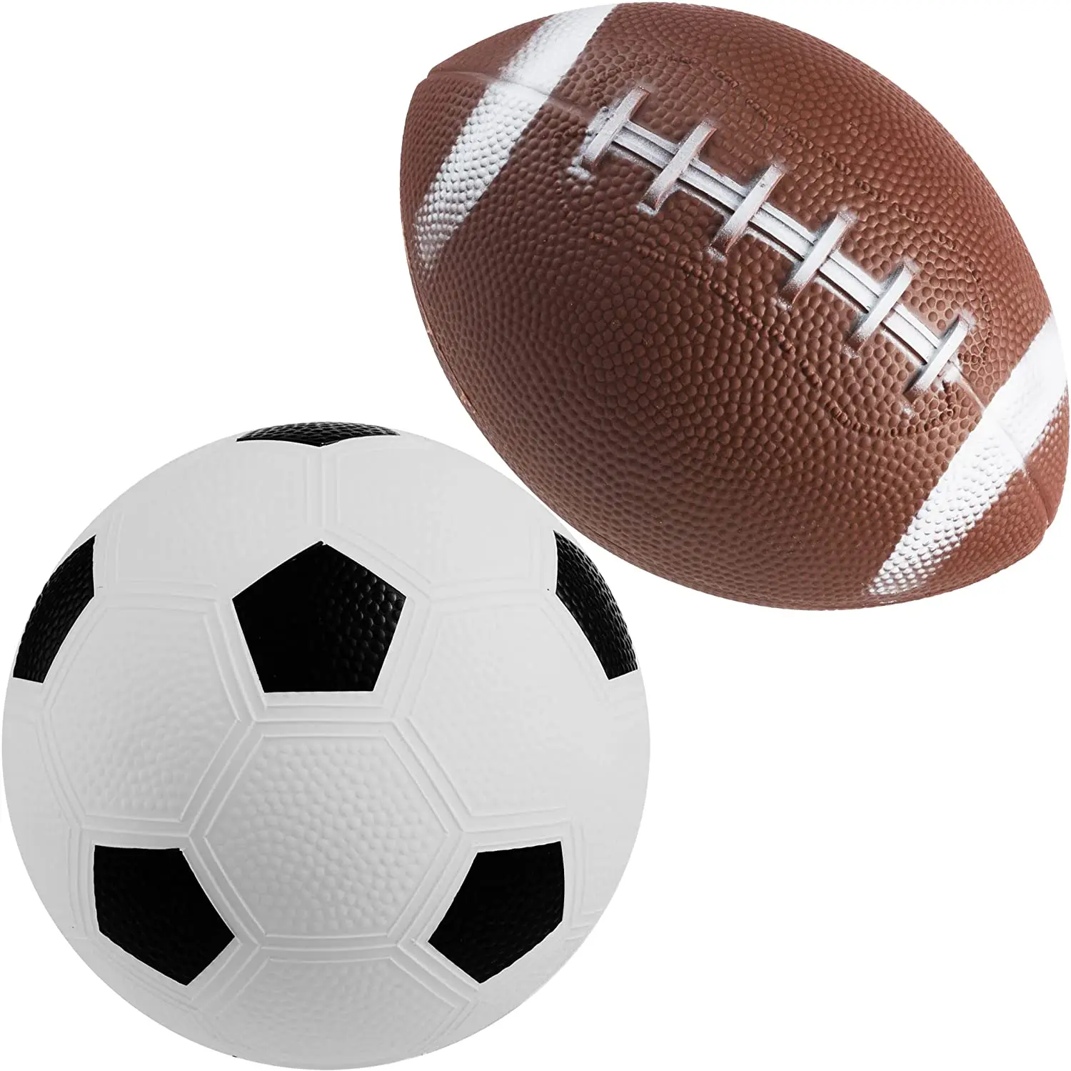Sports Balls with Hand Pump for Kids and Toddlers - (Pack of 4) 6-Inch Diameter Rubber Sport Ball Toy Set Includes Football, Soc