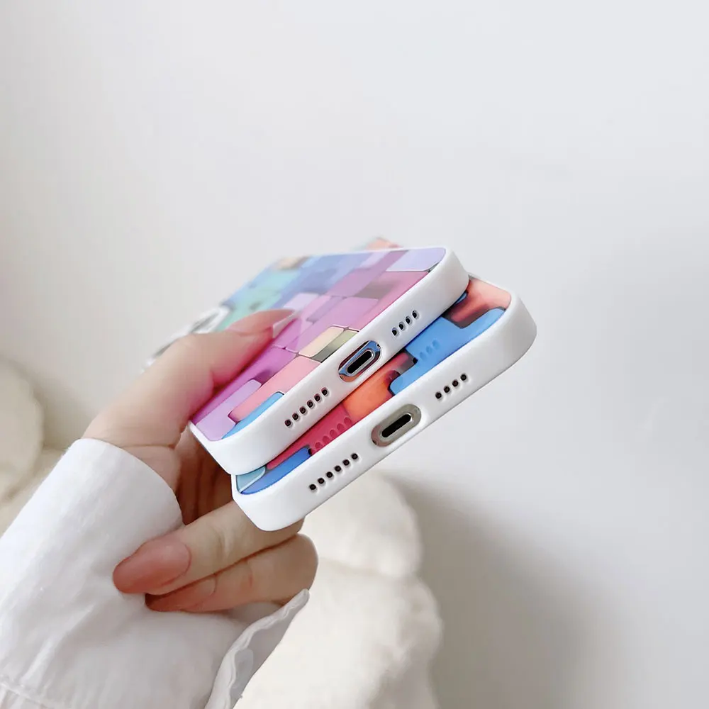 Tempered Glass case For Iphone 15 14 13 12 11 Xr Xs Max Pro Plus Anti Fall Ins Style Multiple Colors Luxury cover Sjk465 Laudtec supplier