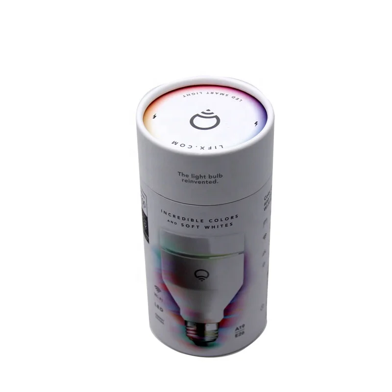 Custom Lamp Cardboard Paper Tube LED Light Bulb Box Packaging Design