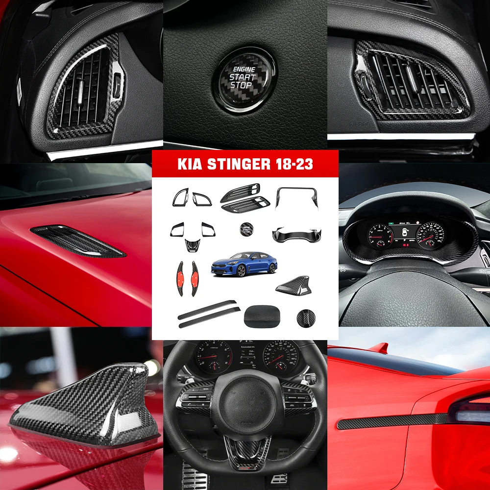 Carbon Fiber Full Interior Accessories Kit For Kia Stinger 2018-2023