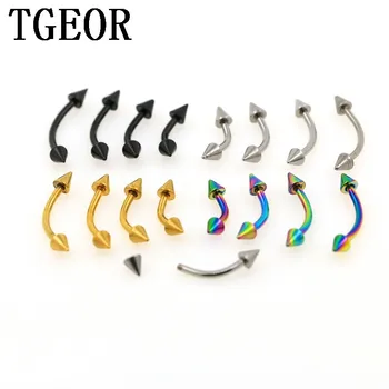 Stainless Steel Eyebrow Rings Colorful Curved Barbell Eyebrow Piercing Studs Body Piercing Jewelry Wholesale